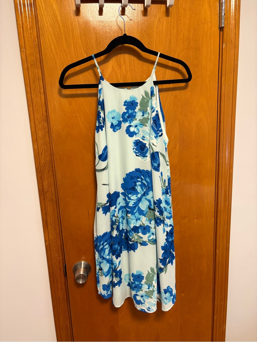 Altar'd State Blue Floral Mini Slip Dress
